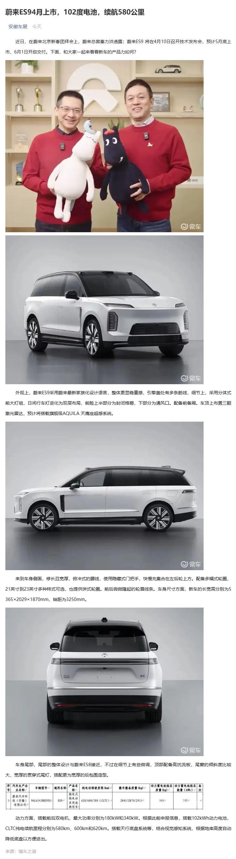 （1）蔚来ES94月上市，102度电池，续航580公里_壹伴长图.jpg